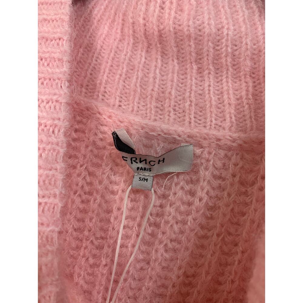 FRNCH Mock Neck LIGHT PINK ribbed Sweater size S/M NWT $94 - Picture 4 of 6